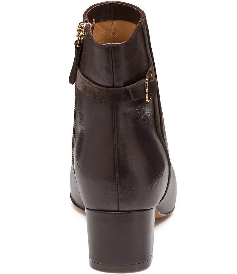 Johnston & Murphy Women's Sienna Leather Belt Strap Hardware Booties