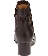 Johnston & Murphy Women's Sienna Leather Belt Strap Hardware Booties