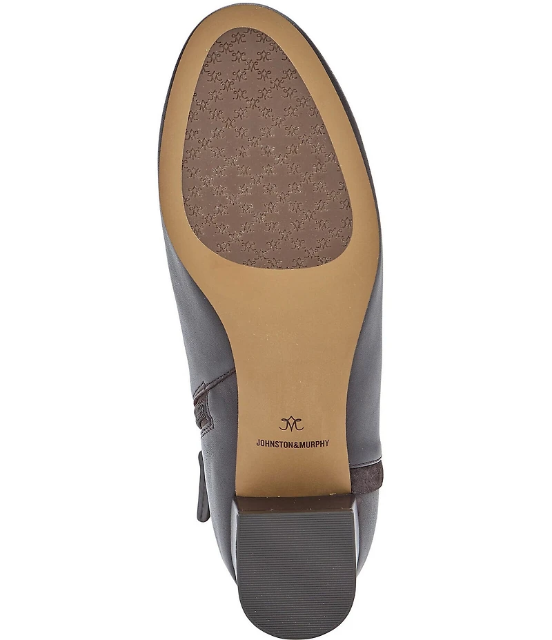 Johnston & Murphy Women's Sienna Leather Belt Strap Hardware Booties