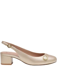 Johnston & Murphy Women's Sienna Leather Button Slingback Pumps