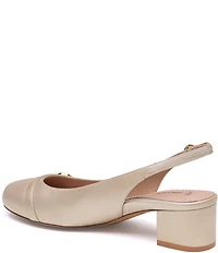 Johnston & Murphy Women's Sienna Leather Button Slingback Pumps