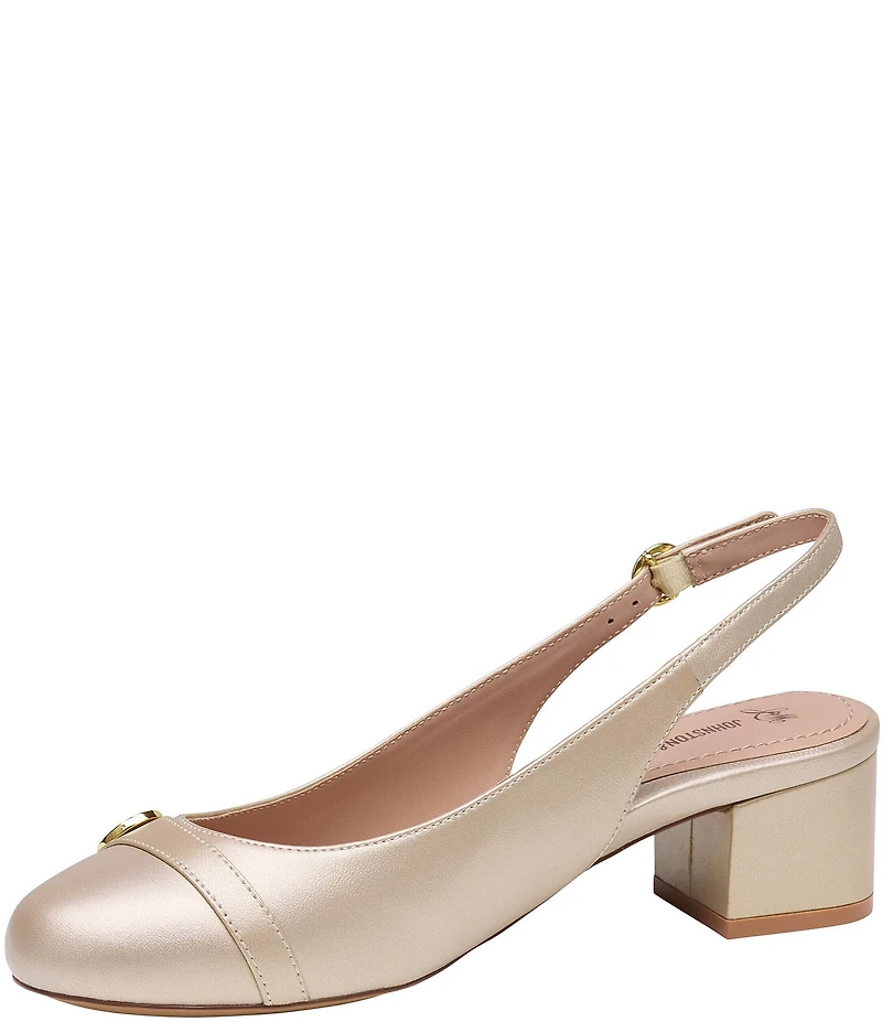 Johnston & Murphy Women's Sienna Leather Button Slingback Pumps