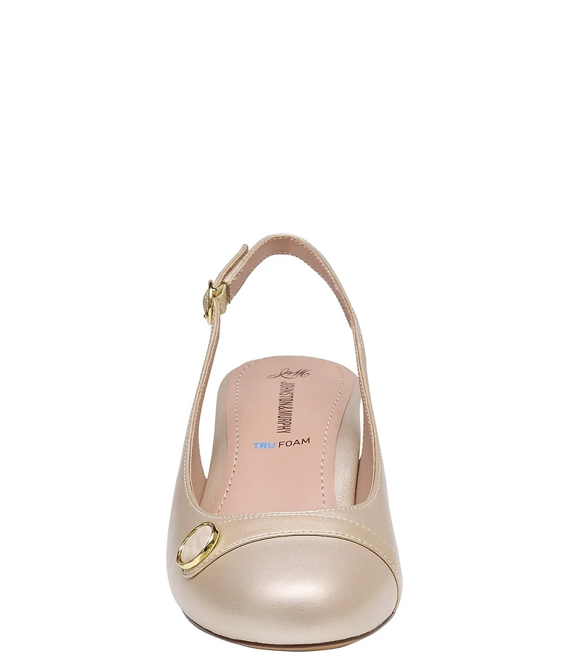 Johnston & Murphy Women's Sienna Leather Button Slingback Pumps