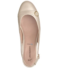 Johnston & Murphy Women's Sienna Leather Button Slingback Pumps