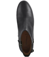 Johnston & Murphy Women's Sienna Leather Croco Accent Belt Strap Hardware Booties