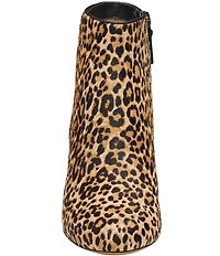 Johnston & Murphy Women's Sienna Leopard Print Calf Hair Belt Hardware Booties