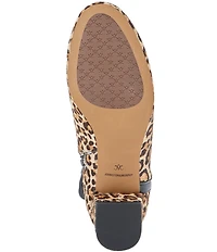 Johnston & Murphy Women's Sienna Leopard Print Calf Hair Belt Hardware Booties