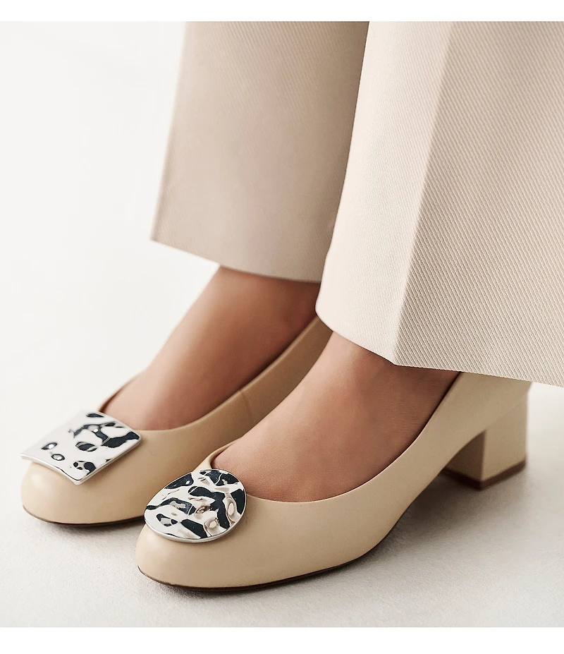 Johnston & Murphy Women's Sienna Nappa Leather Mismatch Ornament Pumps