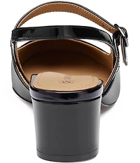 Johnston & Murphy Women's Sienna Patent Leather Slingback Mary Jane Pumps