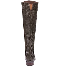 Johnston & Murphy Women's Tinsley Croco Embossed Patent Leather Tall Riding Boots