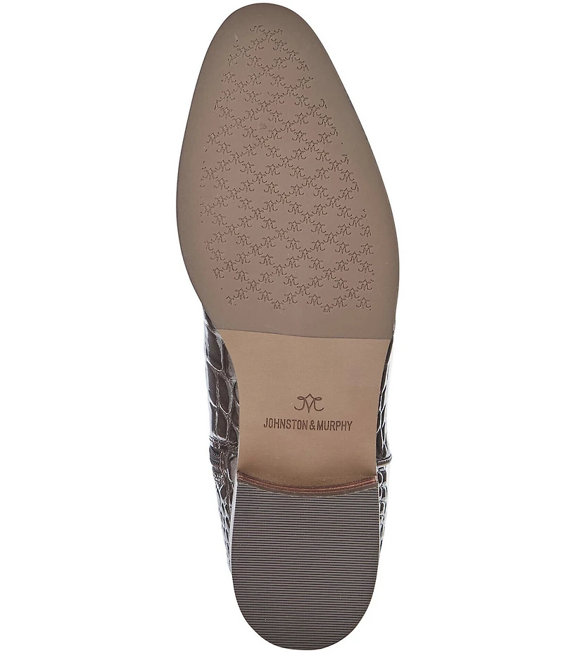 Johnston & Murphy Women's Tinsley Croco Embossed Patent Leather Tall Riding Boots