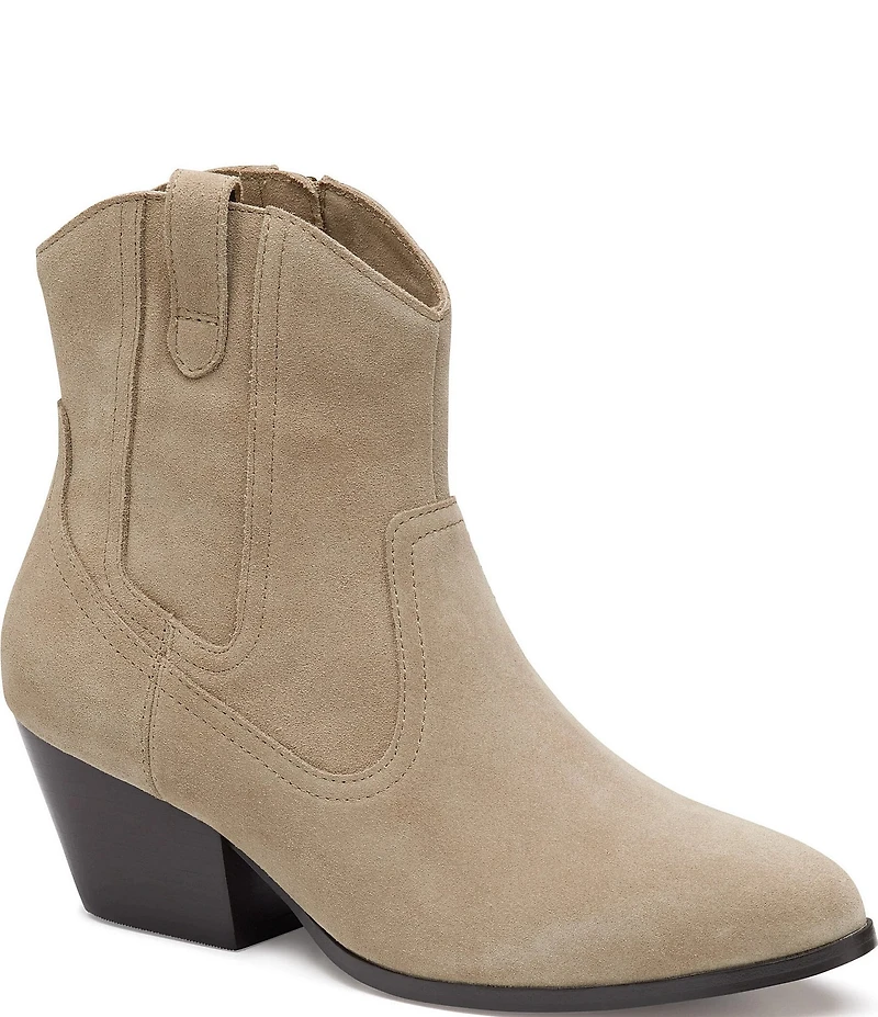Johnston & Murphy Women's Tristen Waterproof Suede Western Booties