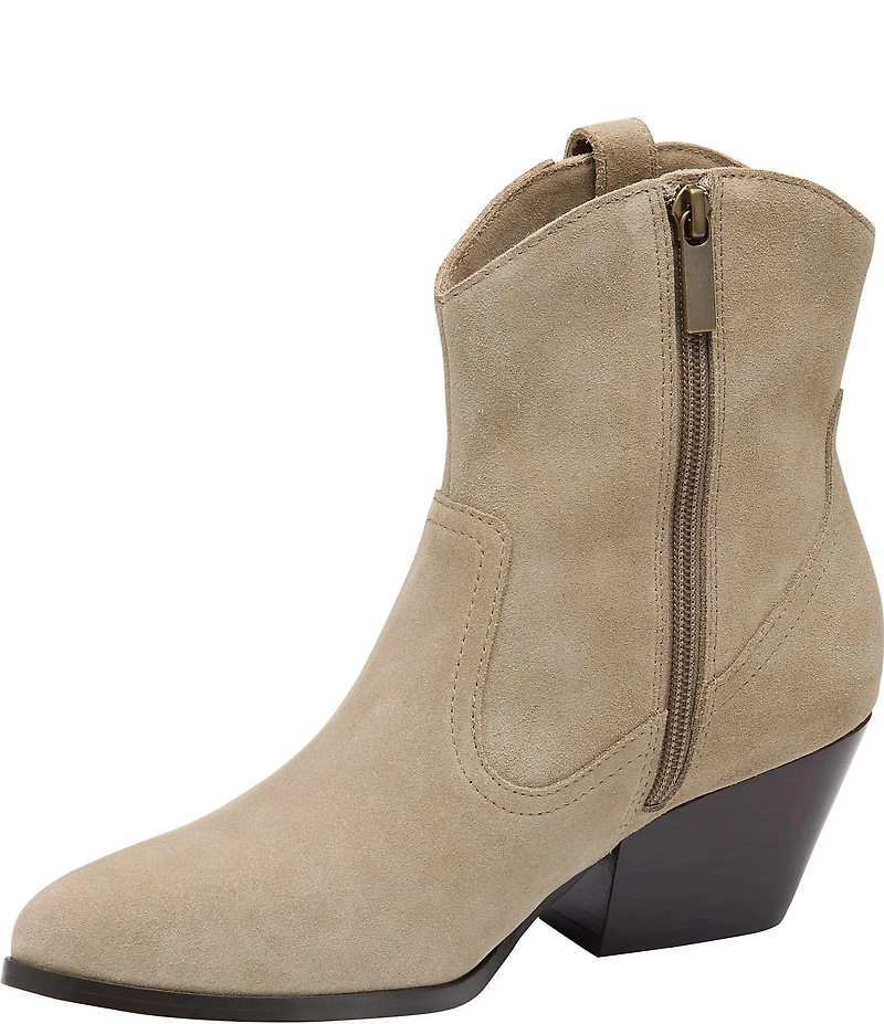 Johnston & Murphy Women's Tristen Waterproof Suede Western Booties