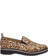 Johnston & Murphy Women's Ulyssa Leopard Print Calf Hair Platform Loafers