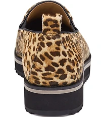 Johnston & Murphy Women's Ulyssa Leopard Print Calf Hair Platform Loafers