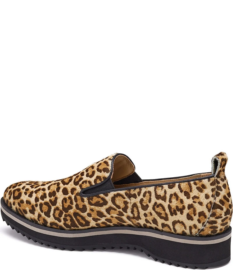 Johnston & Murphy Women's Ulyssa Leopard Print Calf Hair Platform Loafers