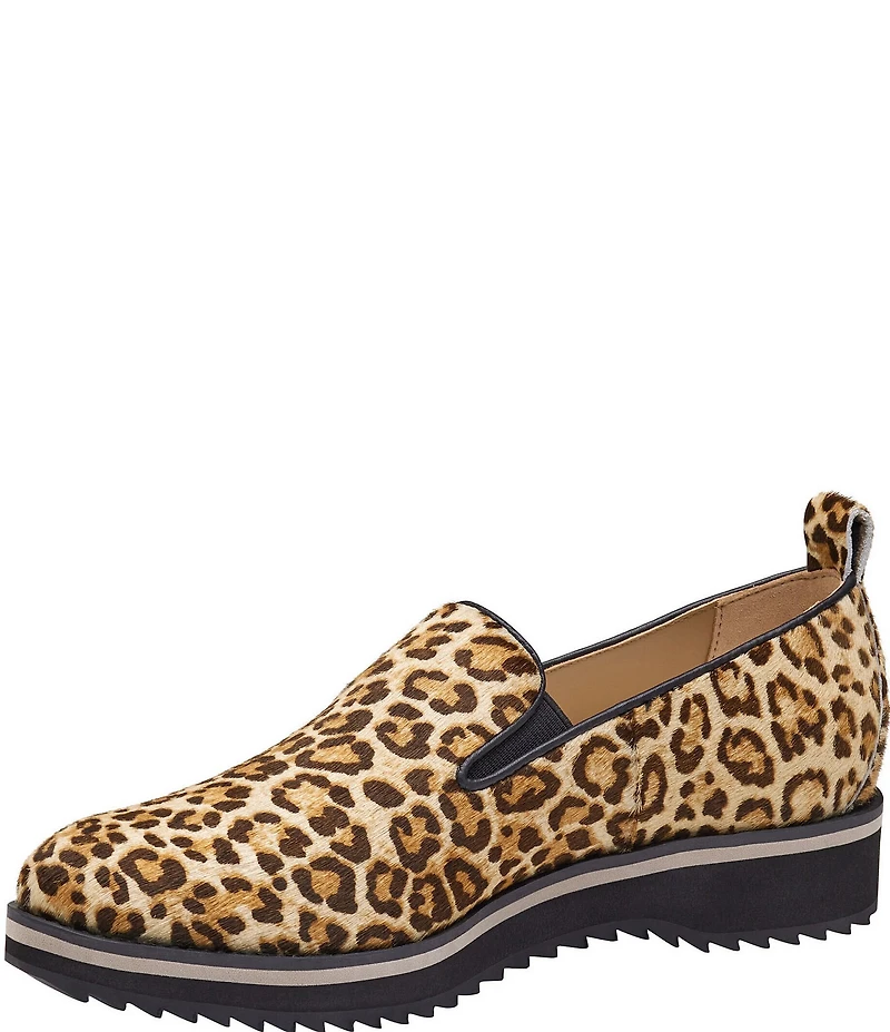Johnston & Murphy Women's Ulyssa Leopard Print Calf Hair Platform Loafers