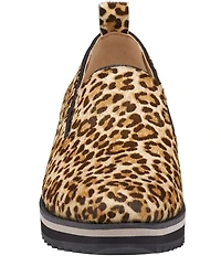 Johnston & Murphy Women's Ulyssa Leopard Print Calf Hair Platform Loafers
