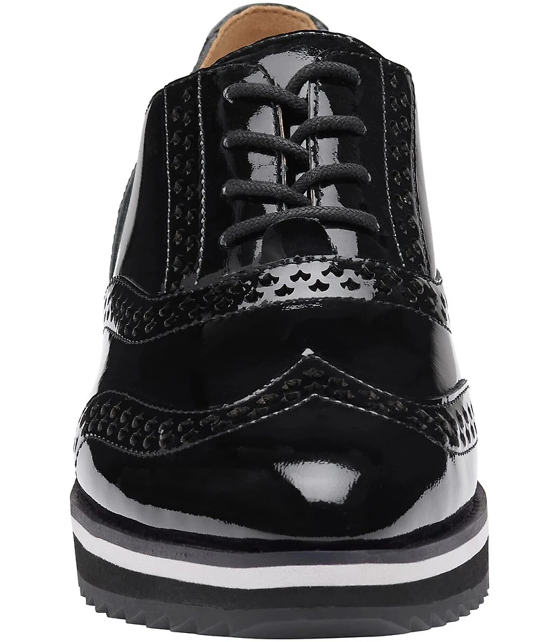 Johnston & Murphy Women's Ulyssa Patent Leather Brogue Detail Wingtip Oxfords