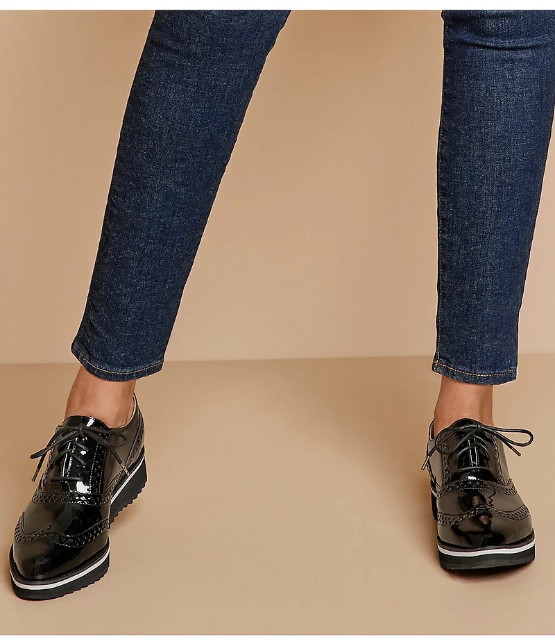 Johnston & Murphy Women's Ulyssa Patent Leather Brogue Detail Wingtip Oxfords