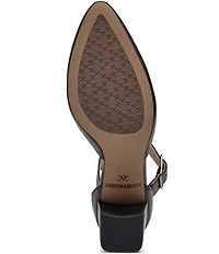 Johnston & Murphy Vicki Leather Ankle Strap Block Heel Pumps