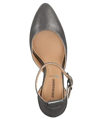 Johnston & Murphy Vicki Leather Ankle Strap Block Heel Pumps