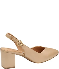 Johnston & Murphy Vicki Leather Slingback Block Heel Pumps