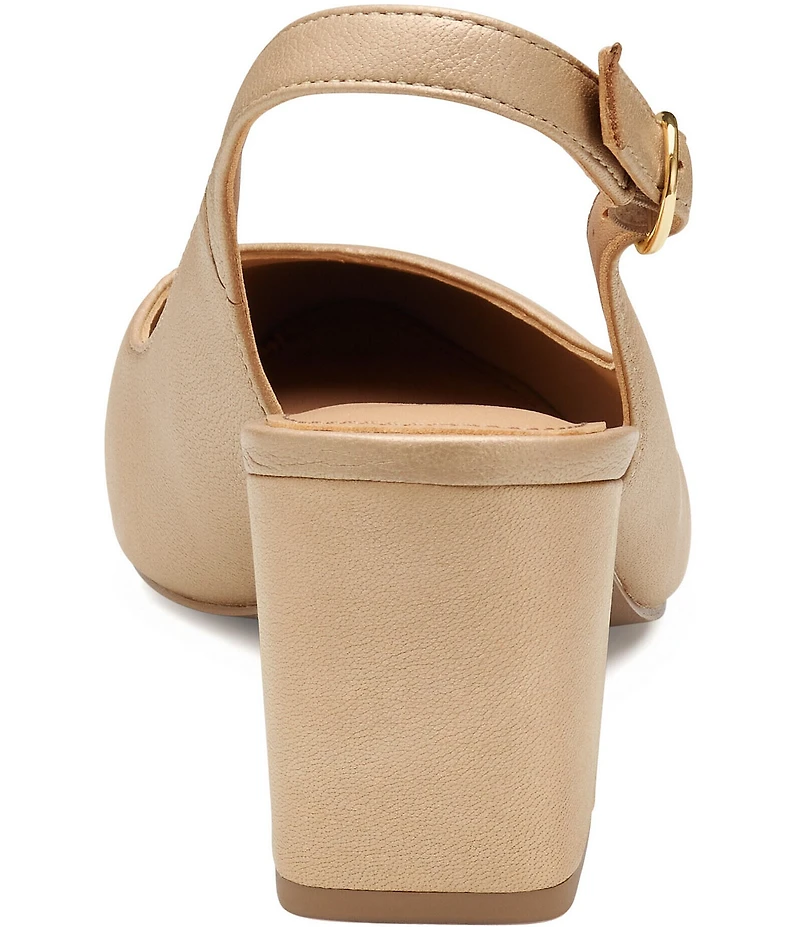 Johnston & Murphy Vicki Leather Slingback Block Heel Pumps