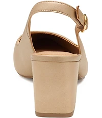 Johnston & Murphy Vicki Leather Slingback Block Heel Pumps