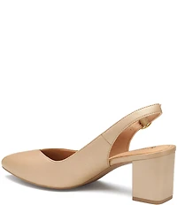 Johnston & Murphy Vicki Leather Slingback Block Heel Pumps