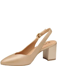 Johnston & Murphy Vicki Leather Slingback Block Heel Pumps