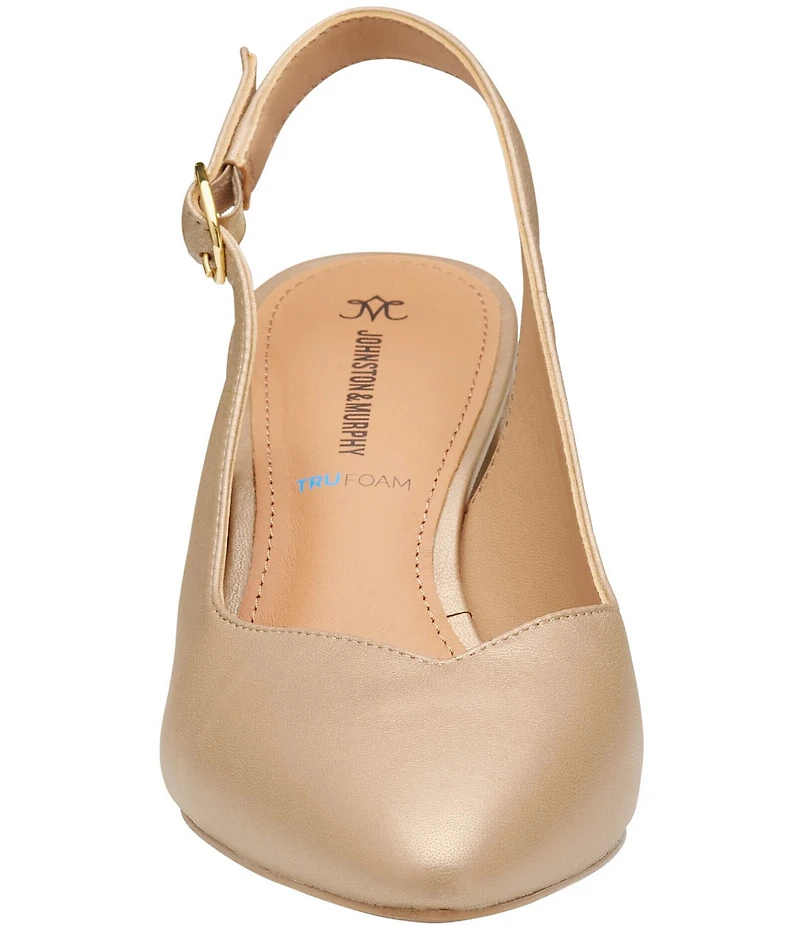 Johnston & Murphy Vicki Leather Slingback Block Heel Pumps