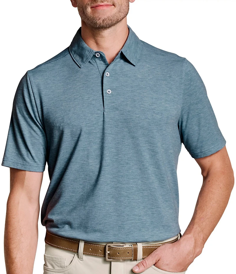 Johnston & Murphy XC+ Apex Heather Performance Short Sleeve Polo Shirt