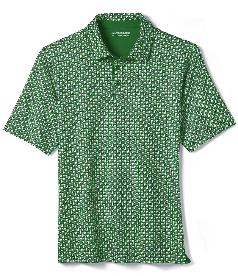 Johnston & Murphy XC Helmet And Football Print Short Sleeve Polo Shirt
