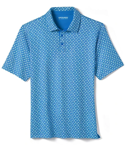 Johnston & Murphy XC Helmet And Football Print Short Sleeve Polo Shirt