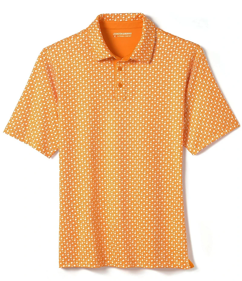 Johnston & Murphy XC Helmet And Football Print Short Sleeve Polo Shirt