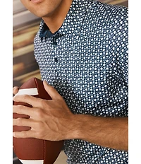Johnston & Murphy XC Helmet And Football Print Short Sleeve Polo Shirt