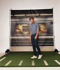 Johnston & Murphy XC Helmet And Football Print Short Sleeve Polo Shirt