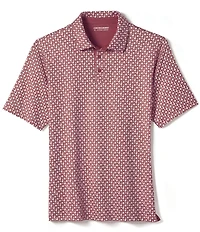 Johnston & Murphy XC Helmet And Football Print Short Sleeve Polo Shirt