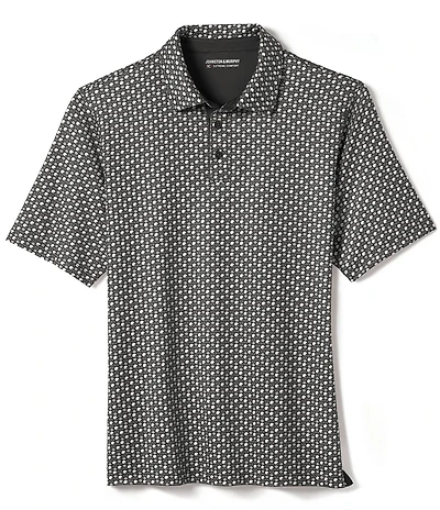 Johnston & Murphy XC Helmet And Football Print Short Sleeve Polo Shirt