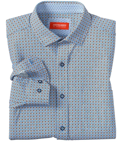 Johnston & Murphy XC+ Motion Mini Petal Print Long Sleeve Woven Shirt