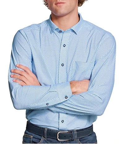 Johnston & Murphy XC+ Motion Print Long Sleeve Woven Shirt