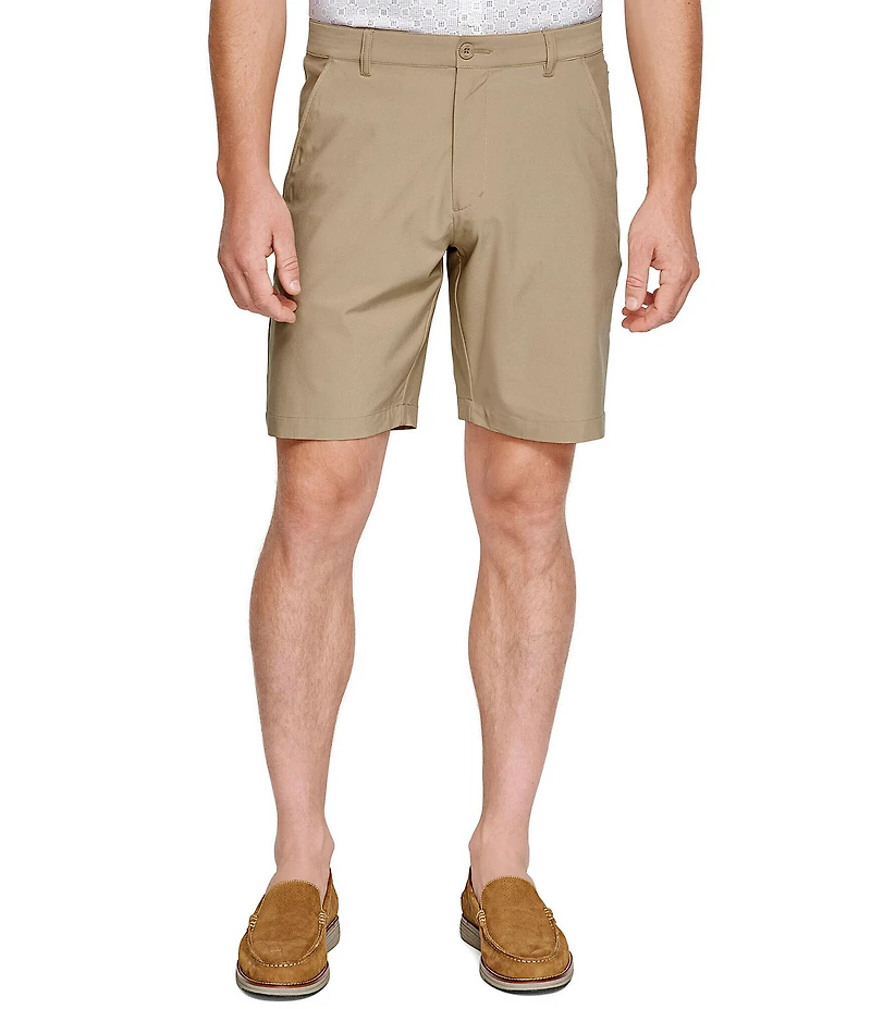 Johnston & Murphy XC4 Performance Stretch Flat Front 9#double; Inseam Shorts