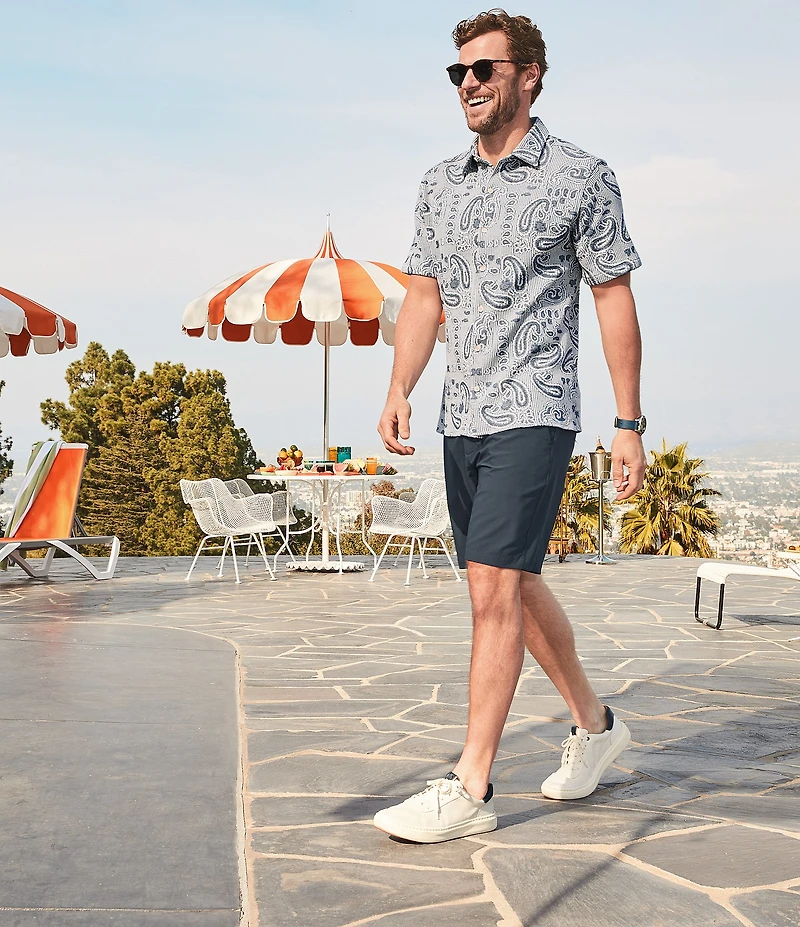 Johnston & Murphy XC4 Performance Stretch Flat Front 9#double; Inseam Shorts