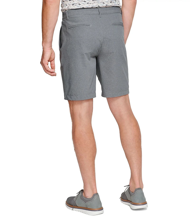 Johnston & Murphy XC4 Performance Stretch Heathered Flat Front 9#double; Inseam Shorts