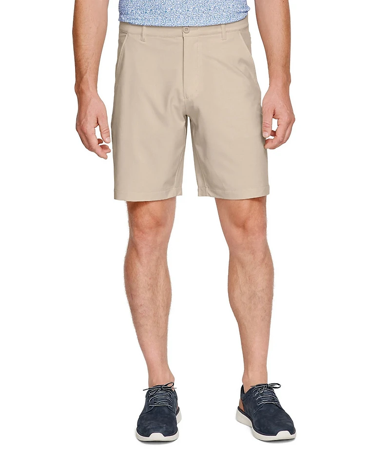 Johnston & Murphy XC4 Performance Stretch Heathered Flat Front 9#double; Inseam Shorts