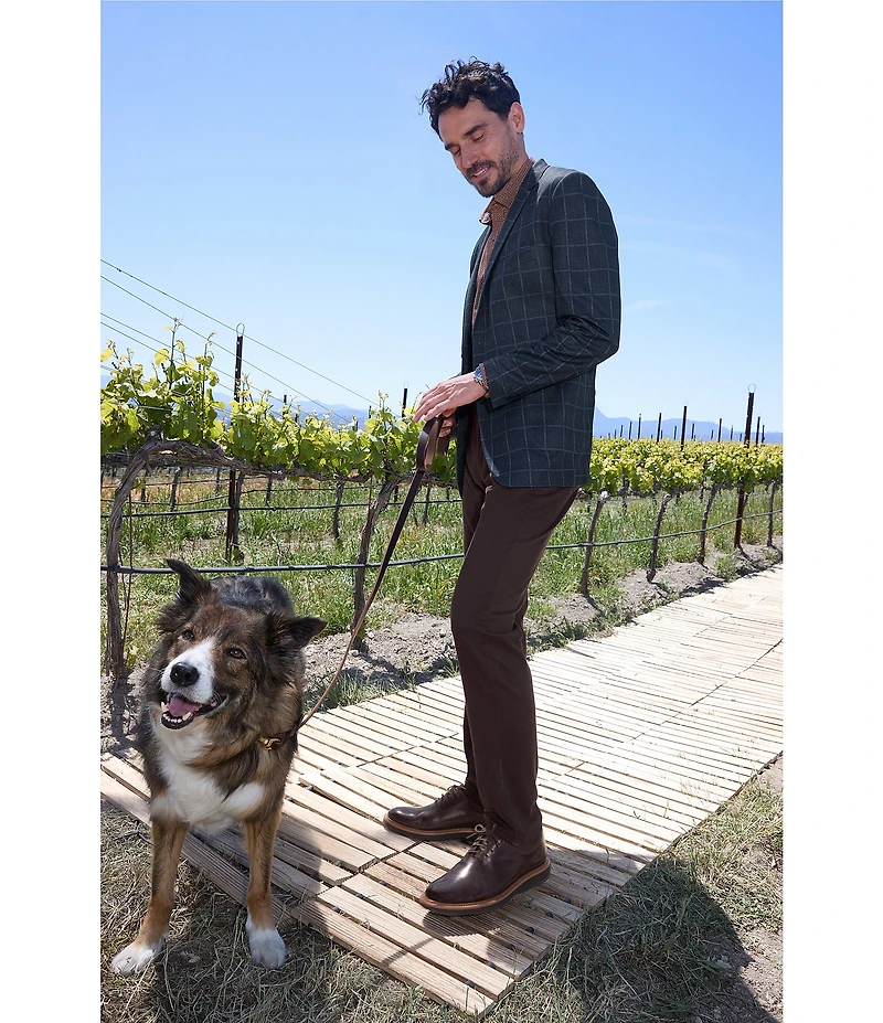 Johnston & Murphy XC4 Star Grid Print Long Sleeve Woven Shirt