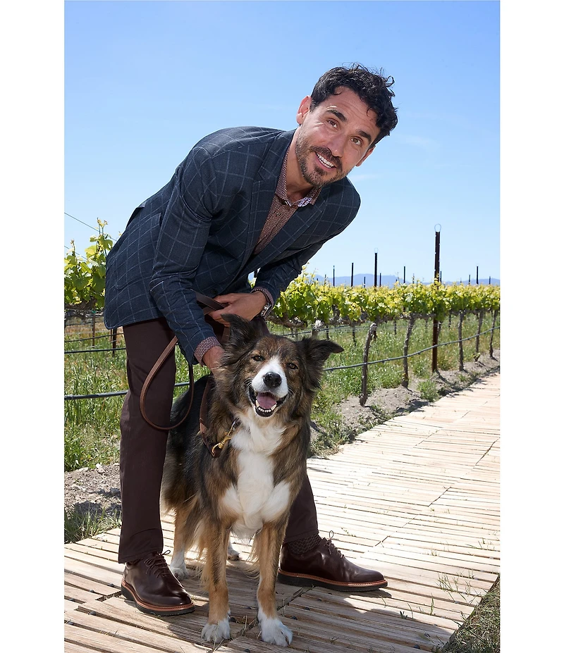 Johnston & Murphy XC4 Star Grid Print Long Sleeve Woven Shirt