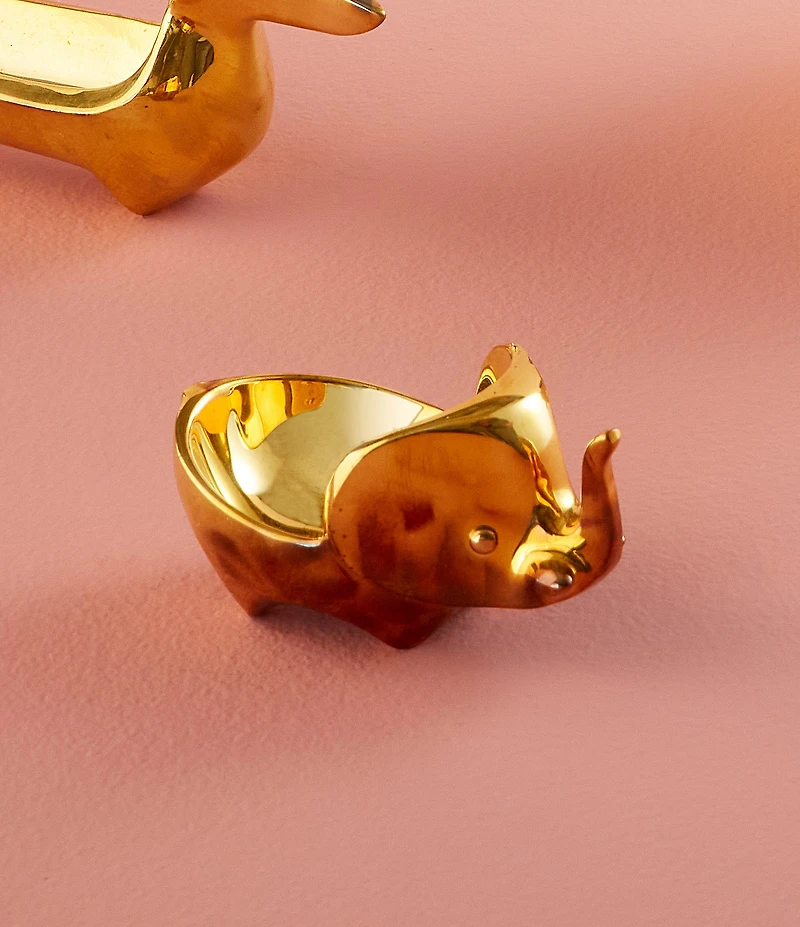 Jonathan Adler Brass Elephant Ring Bowl