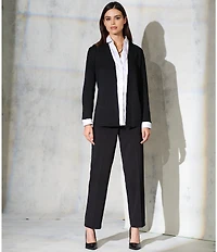 Jones New York Bi-Stretch Tapered Straight Leg Woven Pants